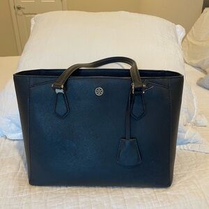 Tory Burch 3 Compartment Tote Bag Black.